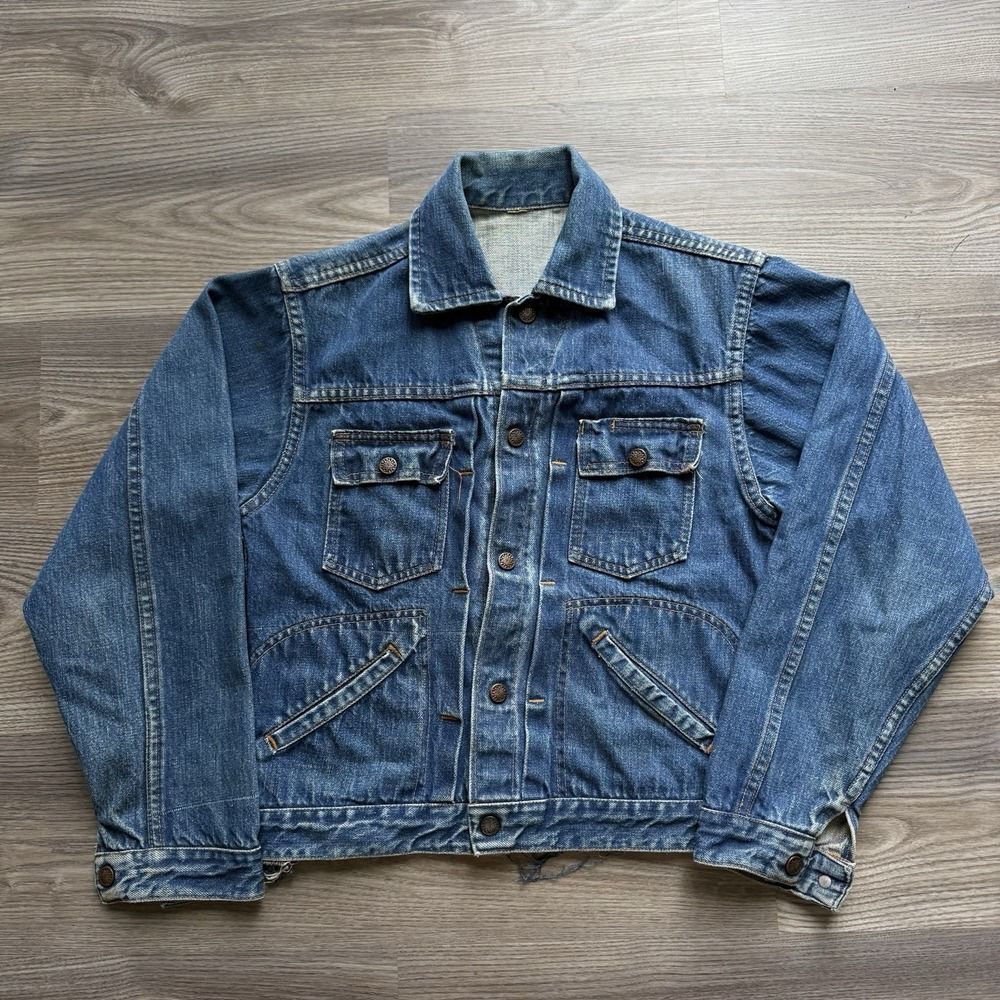 Vintage 1960s Gauchos Denim Jacket Type 2 Inspired Trucker 38 Pleats